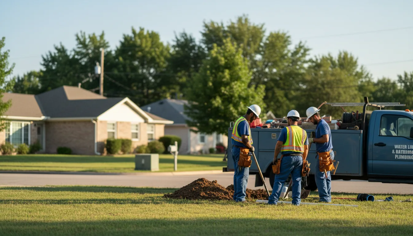 Residential water line and bathroom plumbing service in Green Lane, PA